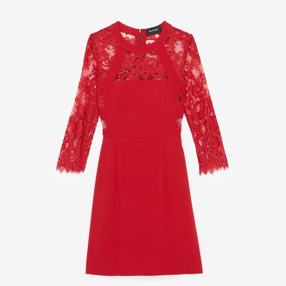 The kooples paris Elegant Red Lace Dress medium Euc